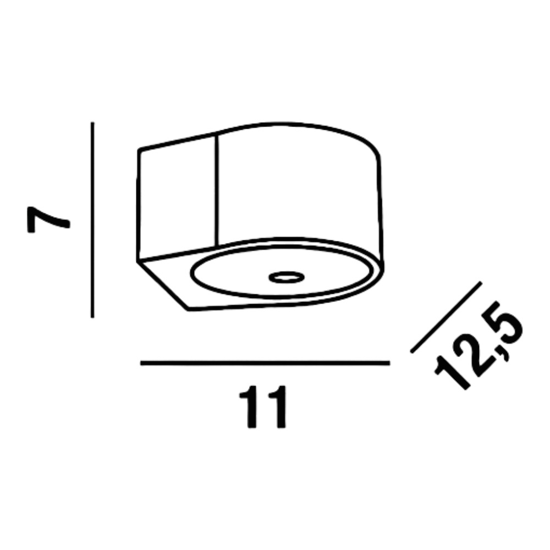 Applique da esterno moderna antracite led 12w 3000k vision perenz
