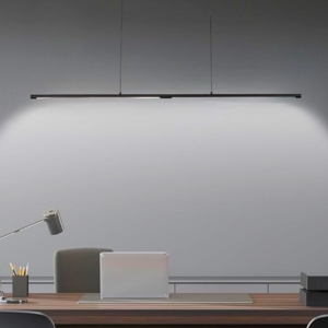 Lampadario barra sottile moderno nero led 21w 3000k