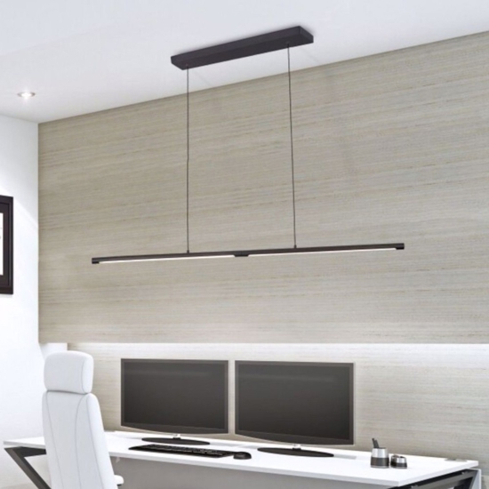 Lampadario barra sottile moderno nero led 21w 3000k