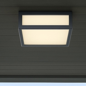 Plafoniera da esterno antracite led 14w 3000k quadrata