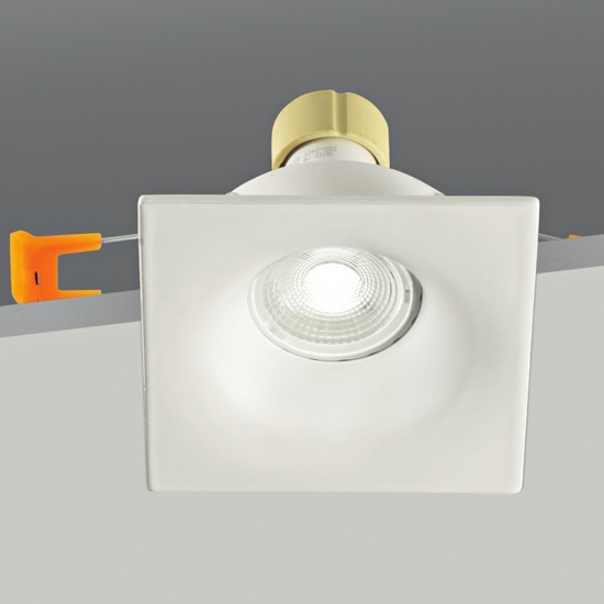 Isyluce faretto quadrato metallo bianco da incasso controsoffitto