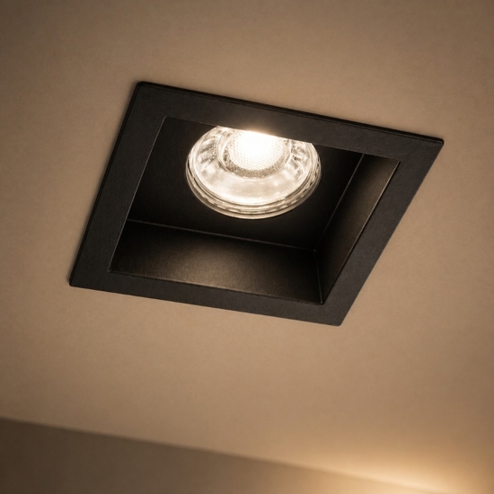 Isyluce faretto quadrato nero da incasso per controsoffitto