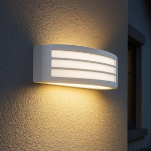Applique da esterno moderno bianco curvo