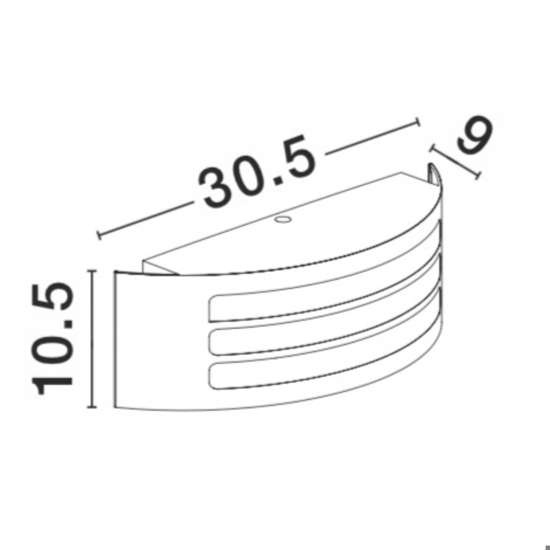 Applique da esterno moderno bianco curvo