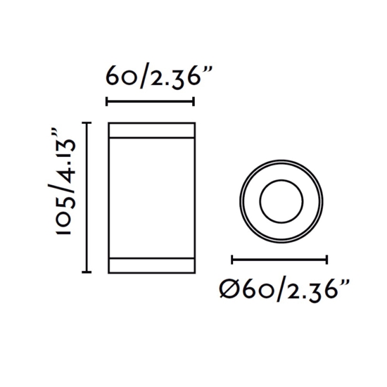 Faretto da esterno led a soffitto ip44 cilindro bianco gu10 fp