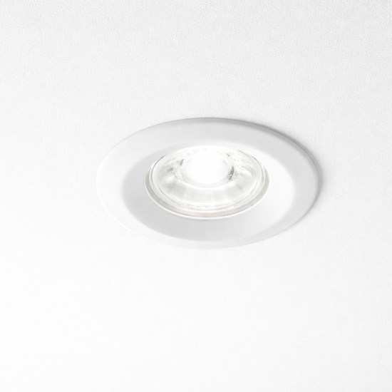 Rotondo faretto metallo bianco da incasso a soffitto isyluce