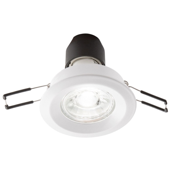 Rotondo faretto metallo bianco da incasso a soffitto isyluce