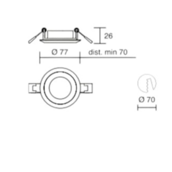 Rotondo faretto metallo bianco da incasso a soffitto isyluce