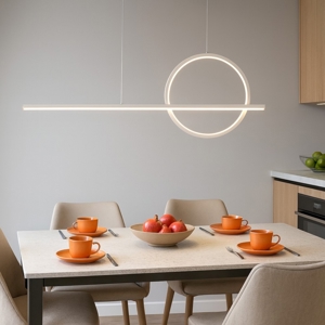 Lampadario led design bianco per cucina moderna 30w 3000k