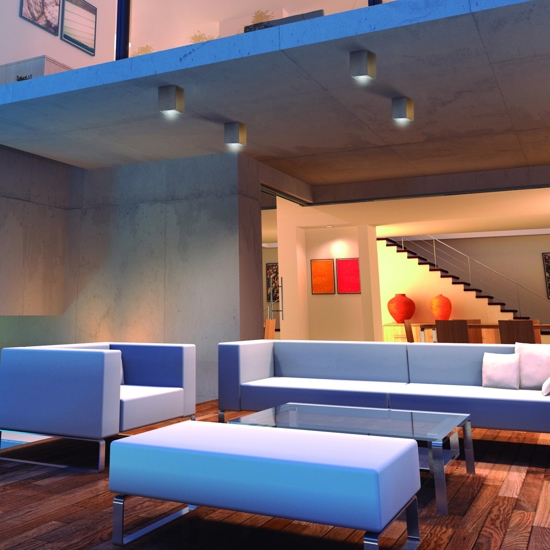 Faretto da esterno per soffitto cubo in cemento