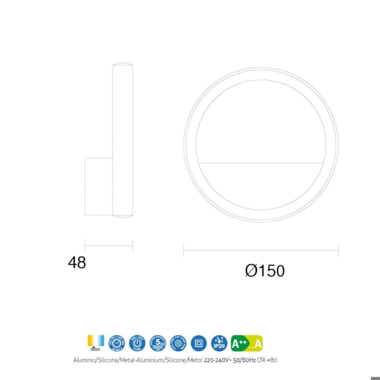 Applique da comodino 8w 3000k per camera da letto moderna