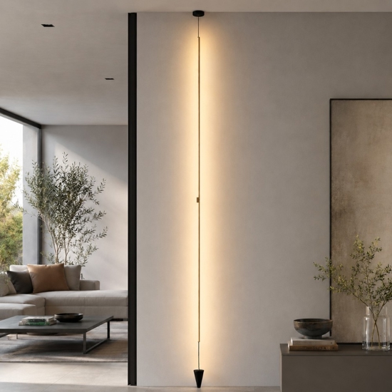 Lampade da terra moderne led 3000k nera sospesa dimmerabile