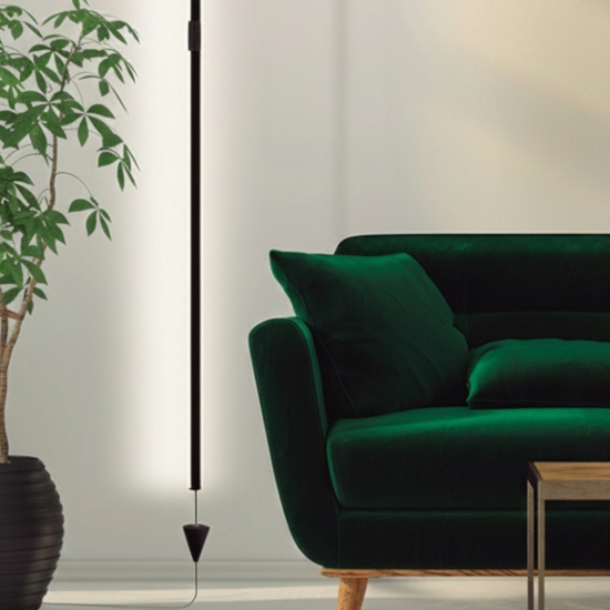 Lampade da terra moderne led 3000k nera sospesa dimmerabile