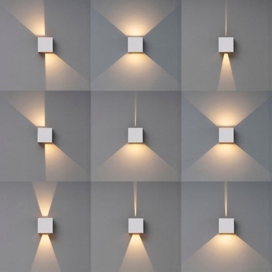 Applique 20w 3000k cubo bianco xl led da esterno
