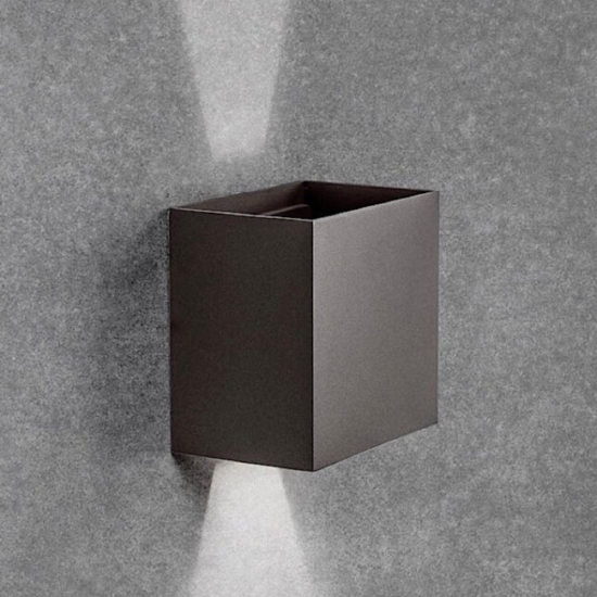 Applique cubo 20w 3000k xl led grigio antracite per esterno