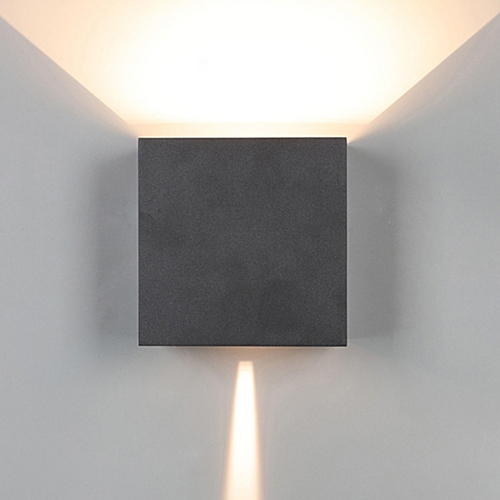 Applique cubo 20w 3000k xl led grigio antracite per esterno