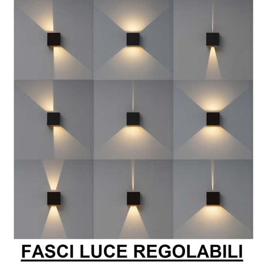 Applique cubo 20w 3000k xl led grigio antracite per esterno