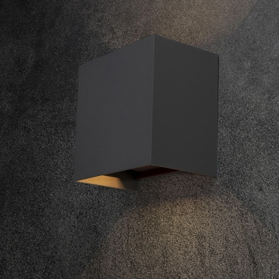 Applique da esterno led 20w 3000k cubo xl nero