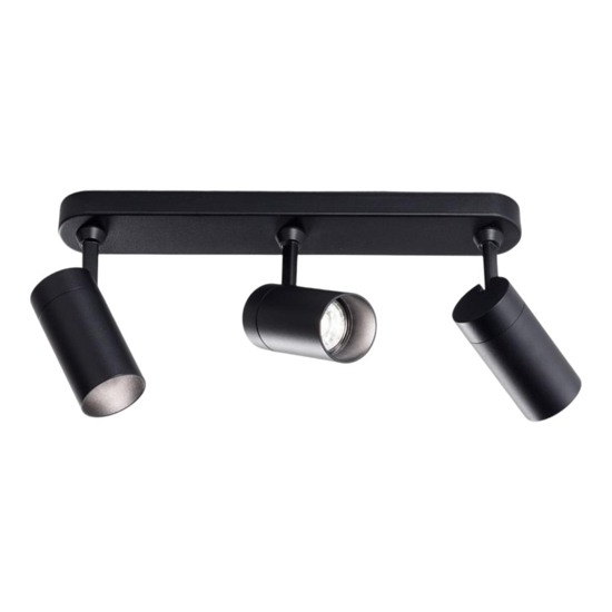 Plafoniera da cucina con 3 faretti led neri orientabili isyluce