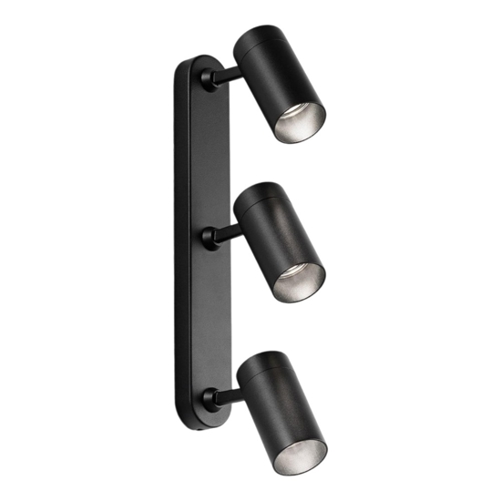 Plafoniera da cucina con 3 faretti led neri orientabili isyluce