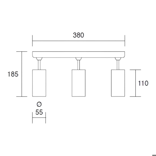 Plafoniera da cucina con 3 faretti led neri orientabili isyluce