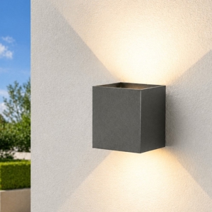 Applique 20w 4000k antracite per esterno cubo xl moderna