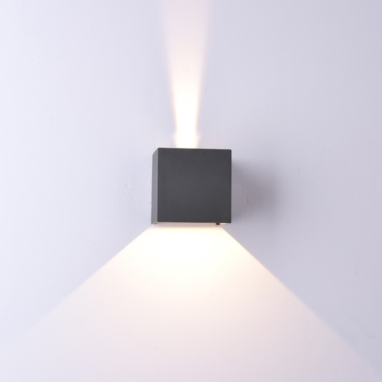 Applique 20w 4000k antracite per esterno cubo xl moderna