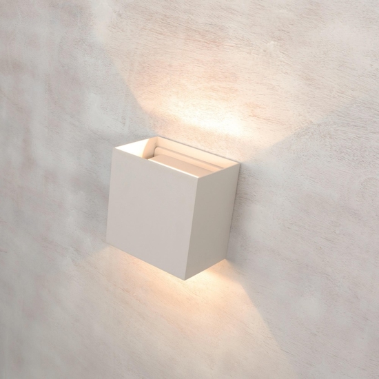 Applique 20w 4000k cubo xl da esterno bianco led moderna