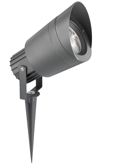 Faretto da giardino con picchetto orientabile grigio
