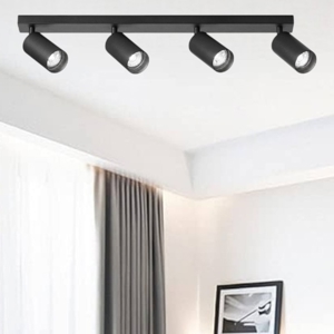 Plafoniera da cucina nera con 4 spot orientabili isyluce