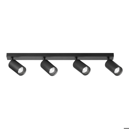 Plafoniera da cucina nera con 4 spot orientabili isyluce