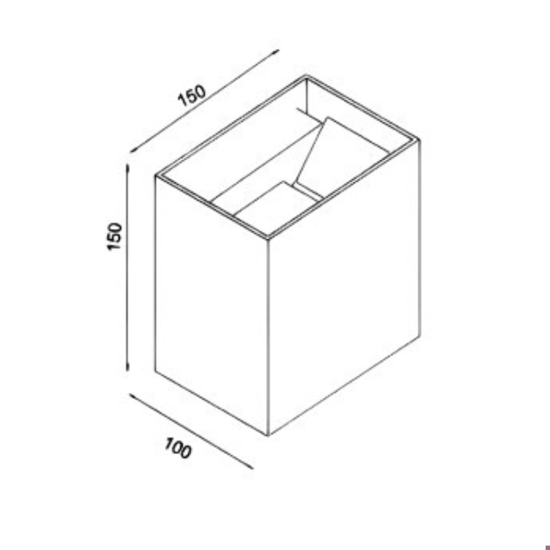 Applique cubo xl corten marrone per esterno 20w 4000k