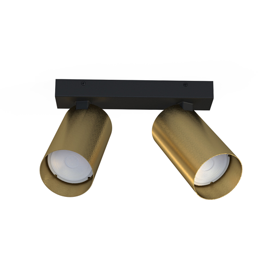 Plafoniera per cucina con 2 faretti orientabili colore oro