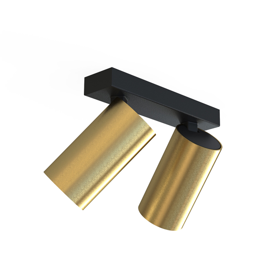 Plafoniera per cucina con 2 faretti orientabili colore oro
