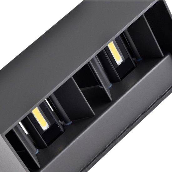 Applique 24w 3000k rettangolare antracite da esterno moderna