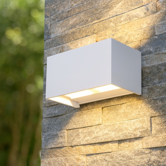 Applique per esterno led 3000k 24w rettangolare bianco