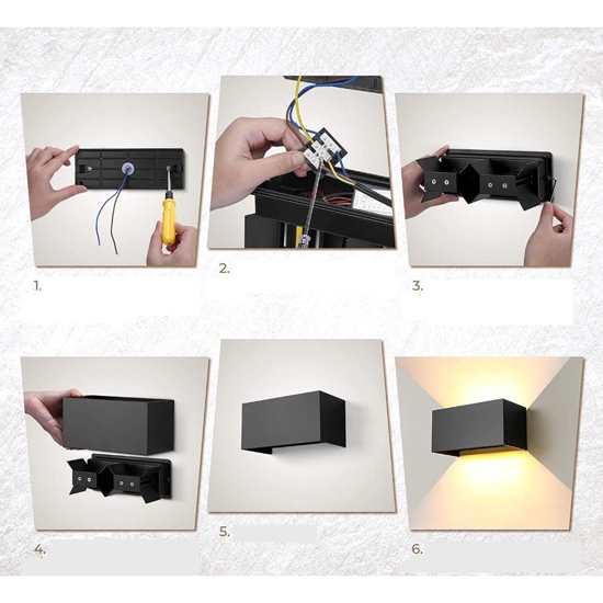 Applique da esterno nero led 24w 4000k rettangolare