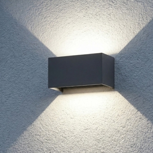 Applique da esterno 24w 4000k antracite moderna rettangolare