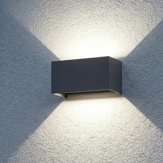 Applique da esterno 24w 4000k antracite moderna rettangolare