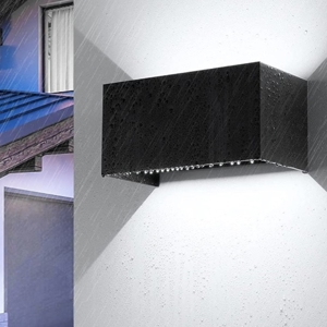Applique 24w 3000k rettangolare nero da esterno moderna