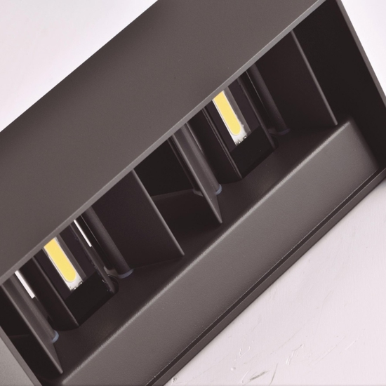 Applique 24w 3000k rettangolare nero da esterno moderna