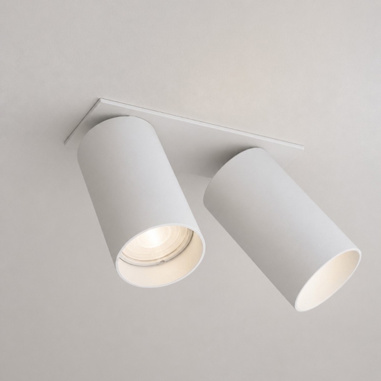 Faretto da incasso cilindri bianco 2 luci orientabili