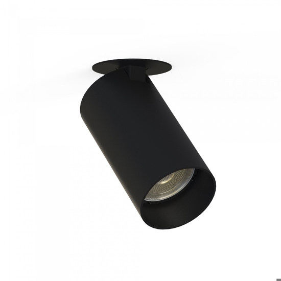 Faretto da incasso a soffitto cilindro nero orientabile