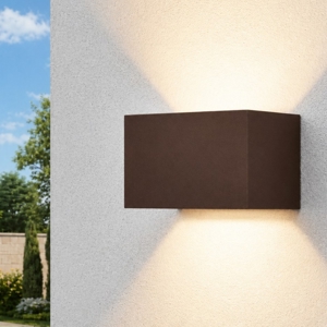 Applique da esterno led 24w 4000k corten rettangolare