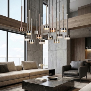 Lampadario per tavolo da soggiorno pendenti in vetro multicolor