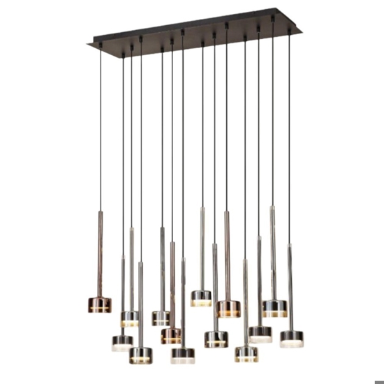 Lampadario per tavolo da soggiorno pendenti in vetro multicolor