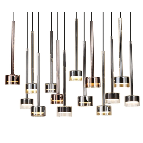 Lampadario per tavolo da soggiorno pendenti in vetro multicolor