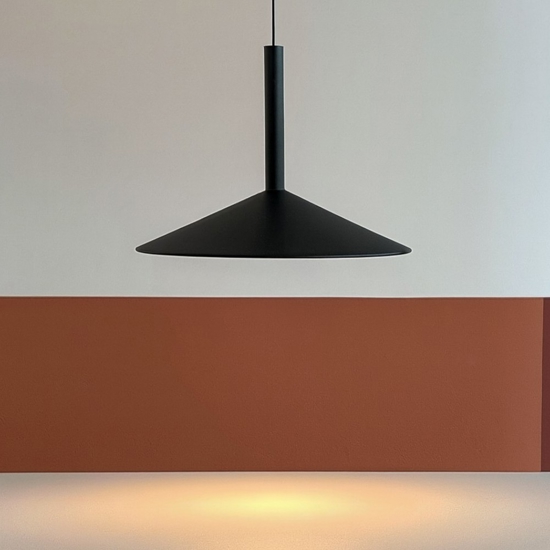 Lampada a sospensione saliscendi nero disco 9w 3000k