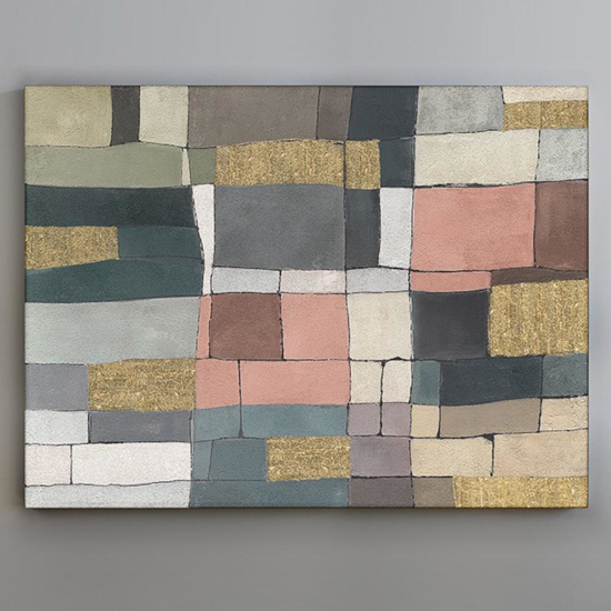 Quadro mosaico moderno dipinto 120x160 cm applicazioni in oro