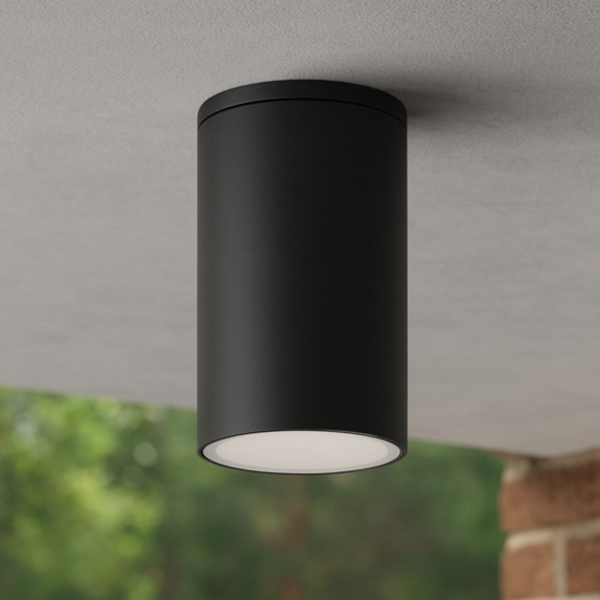 Faretto per esterni da soffitto cilindro antracite